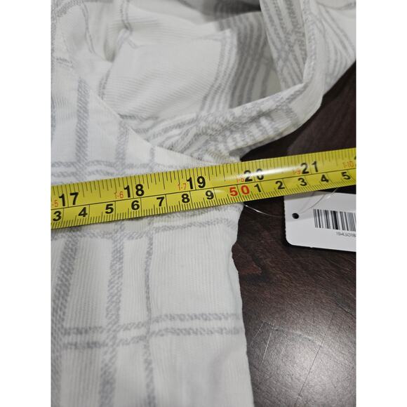 NWT Chico's White Plaid Corduroy Shirt Button Down Size 2 Medium M Women's - Picture 6 of 9